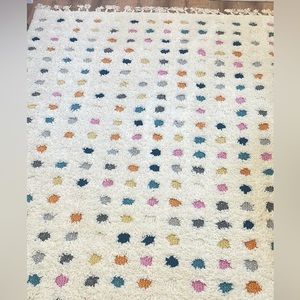 Weishaar Polka Dot Tasseled Shag Kids Ivory Rug (new)